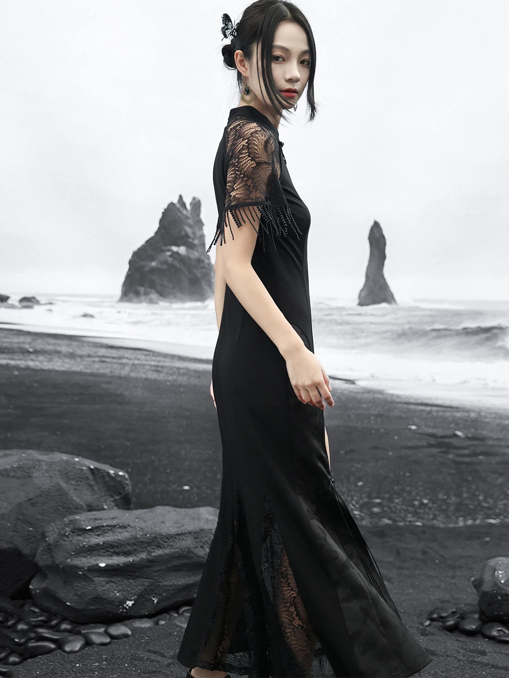 UMI MAO New Chinese Style Dark Dress Is Designed By A Female Niche With A Sexy And Slim Fit The Irregular Dresses Elegant Y2K