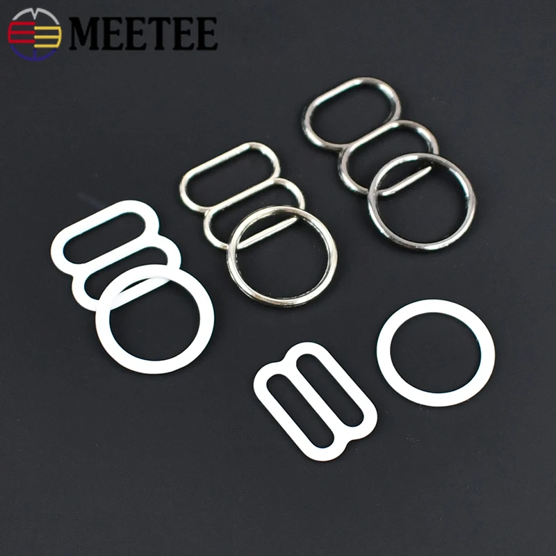 50Sets 6-15mm Metal Buckles Bra Underwear Tri-Glide Slider Clasp Bikini Swimwear Adjust Hook Suspenders Connector Accessories