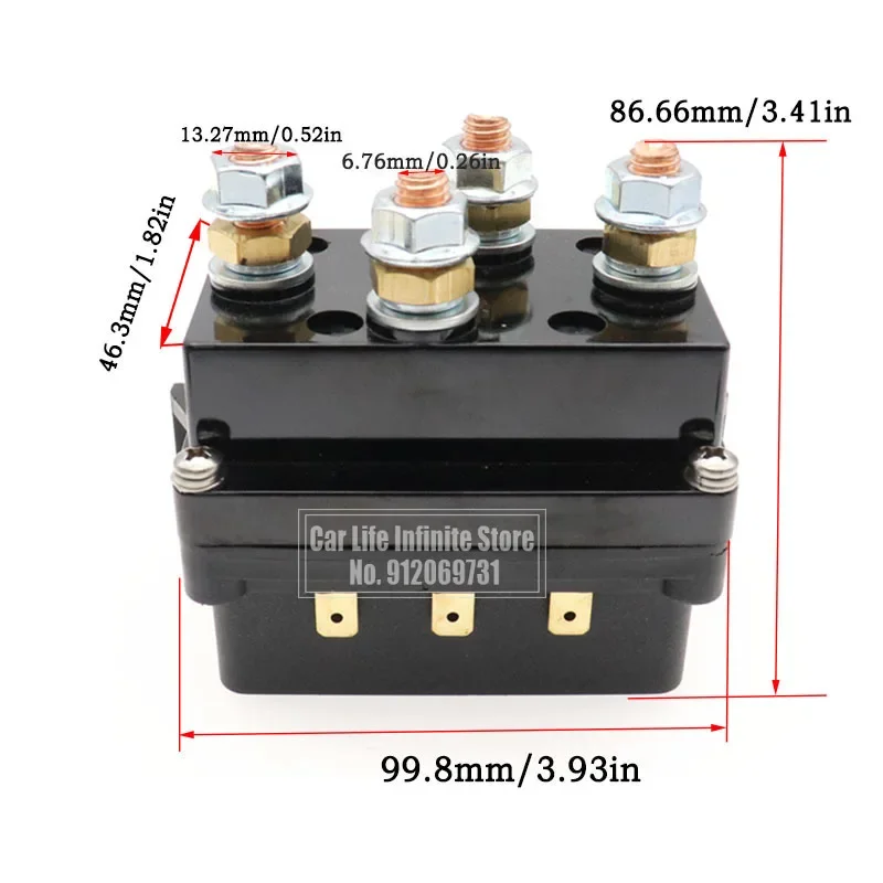 Wciągarka stycznikowa 12V 24V 400A/500A elektromagnes sterujący przekaźnik elektryczny bezprzewodowy System zdalnego sterowania sterowania