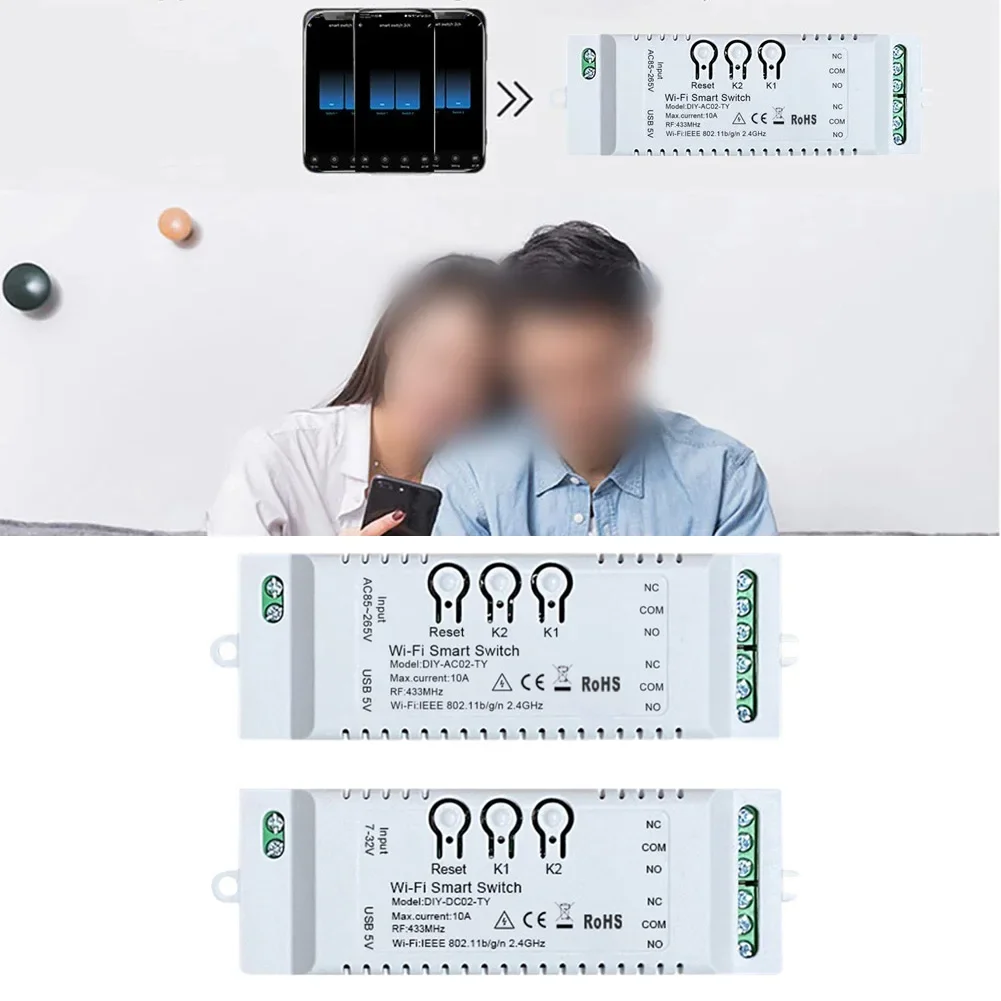 

7-32V/85-265V FOR TUYA WIFI Relay Switch Module For Smart For Life APP Control For Test Measurement Tool Accessory