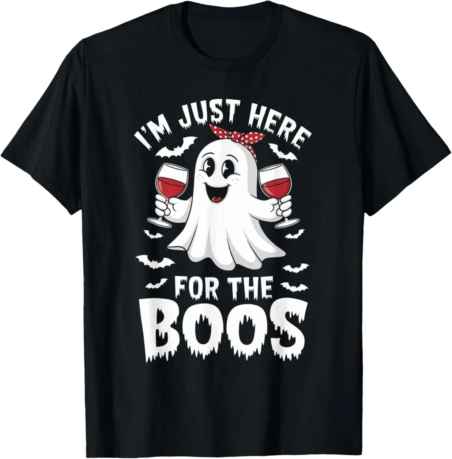 I'm Just Here For The Boos Halloween Women Ghost Gifts T-Shirt S-3XL