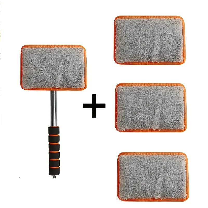 Telescopic Car Windshield Wiper with Metal Pole Glass Cleaning Cloth for Defogging And Dust Removal - Auto Cleaning Accessory