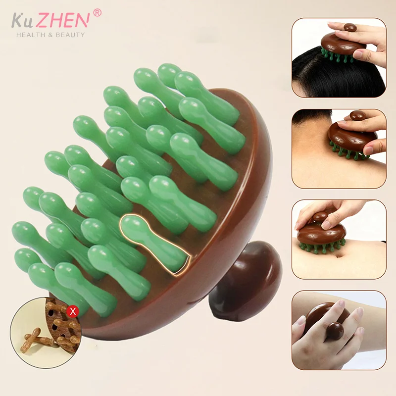 28 Sisir Pijat Kepala dengan Gigi Melingkar, Sisir Pijat untuk Sirkulasi Darah, Alat Pijat Multifungsi untuk Seluruh Tubuh dan Meridian