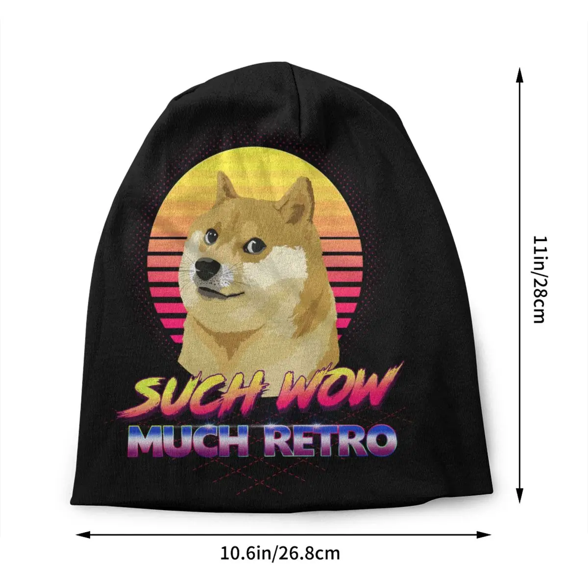 Such Wow Much Retro Cheems Doge Skullies Beanies Caps Winter Knitted Hat Hip Hop Adult Shiba Inu Bonnet Hats Outdoor Ski Cap