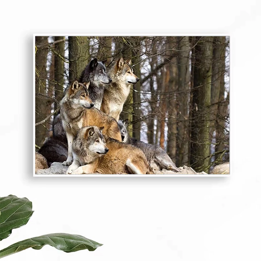 Home Decor Wolf - Wild Nature Animals 4-Silk Art Poster Wall Sticker Decoration Gift