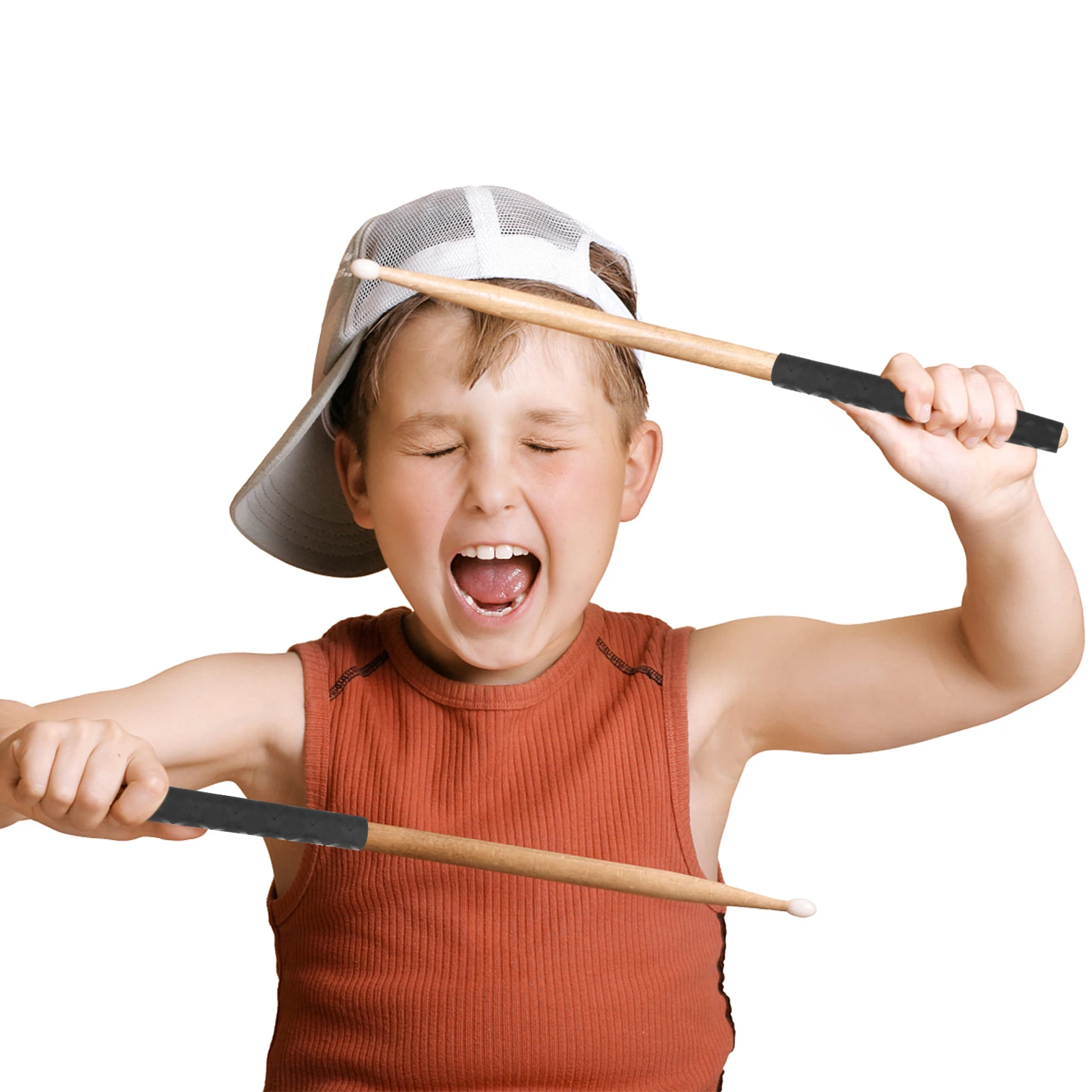 

2Pairs Drumstick Anti Slip Protectors Reusable Washable Skid Proof Covers for Drum Sticks Comfortable Practice Accessories