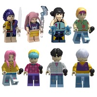 New 8pcs K-POP Demon Hunters Building Blocks cute Mini Action Figure Head Assembly Toys Children's Educational Christmas Gift
