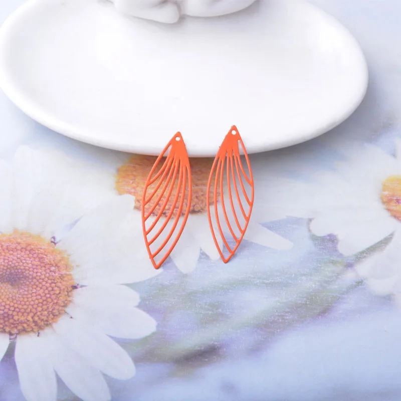 30 Stück AC14605 13*38mm Messing-Fächeranhänger Dünner Anhänger DIY Schmuck Ohrring-Zubehör – Detail 5
