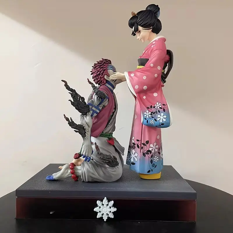 

Аниме-фигурки Demon Slayer GK Popart Аказа и Коюки, 27 см, модель сцены с цветущей вишней, настольное украшение, статуэтка, коллекционный подарок