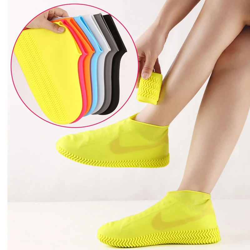 

Waterproof Non-slip Silicone Shoe High Elastic Wear-resistant Unisex Rain Boots for Outdoor Rainy Day Reusable Shoe Cover Rainy