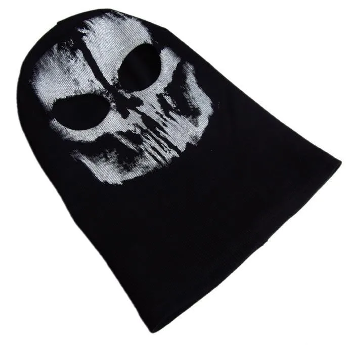 Unisex Ghost Print Stocking Balaclava Mask Good for War Game Halloween Cosplay Thick Scary Skeleton Cotton Hat