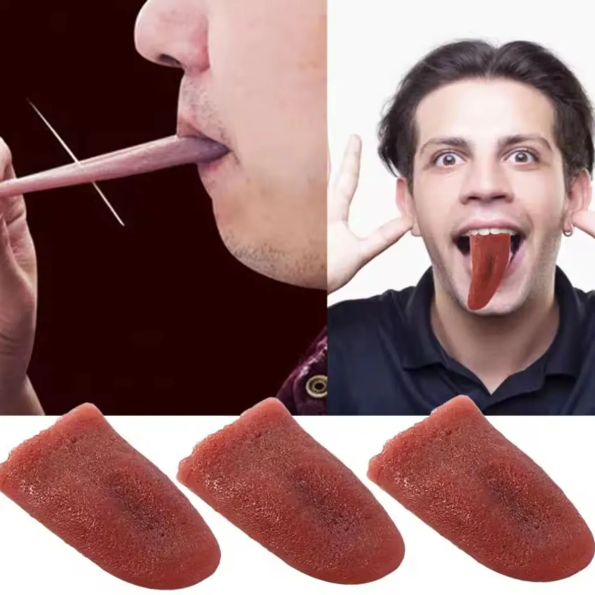 

Hot Horror Funny Tricks Whole Person False Simulation Rubber Tongue Prank Maker Trick Kids Boy Toys Halloween Prank Silicone