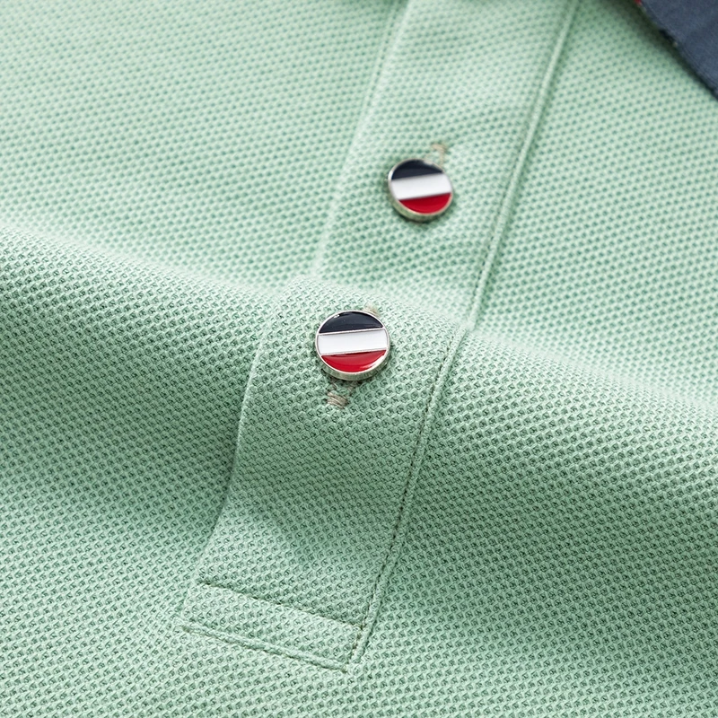 Hochwertiges Herren-Polohemd aus 100% Baumwolle mit Langen Ärmeln, Revers und Knöpfen, Exquisites Muster-Stickerei, Herbst-Neuheit, Vielseitige Freizeitkleidung für Männer – Detail 6