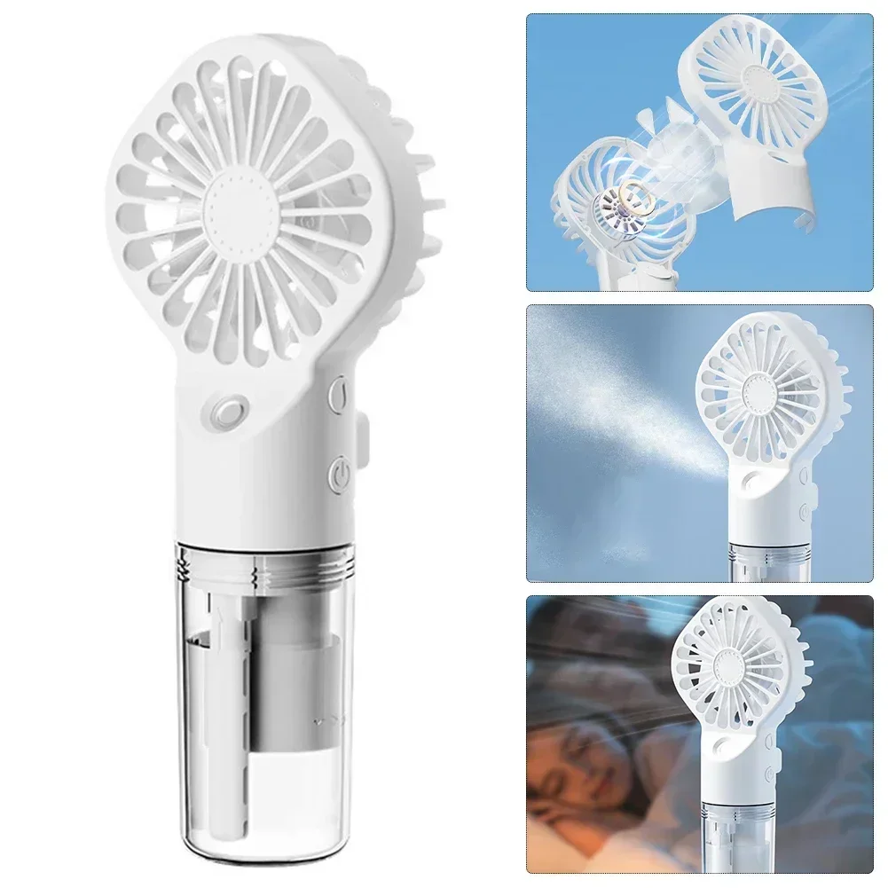 New Handheld Misting Fan Rechargeable Portable Humidifier Fan Hand Fan for Home Office Travel Outdoor