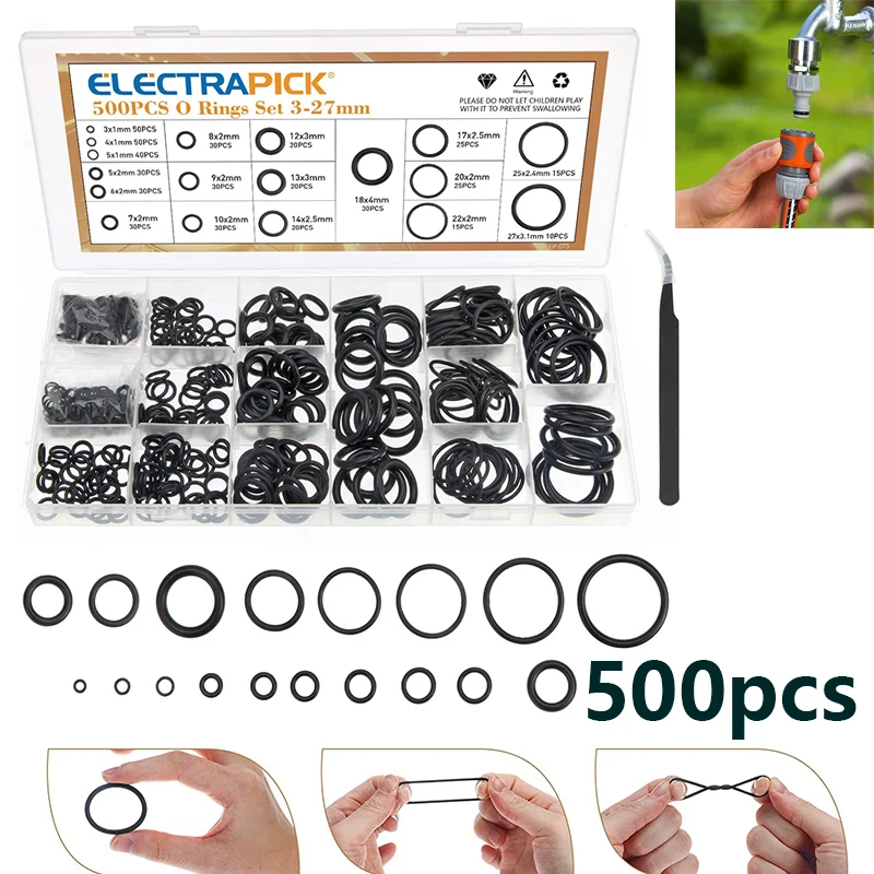 500Pcs 18 Maten M3-M20 Universele Auto Airconditioning O-ringen Auto Reparatie Tools Compressor Rubber Ringen Kit Auto Accessoires