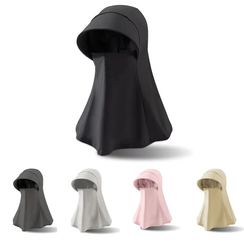 Eisseide Sonnenhut Gesichtsmaske Vollgesichtsmaske Outdoor Sommer Radfahren Kopfbedeckung Nackenschutz Hut Sonnenhut