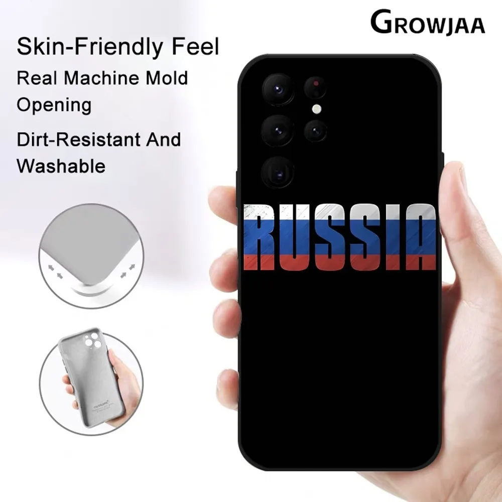 R-Russia flag Phone Case for Samsung Galaxy S24 Ultra S22 S23 Ultra S21 S20 5G Protective Silicone TPU Funda