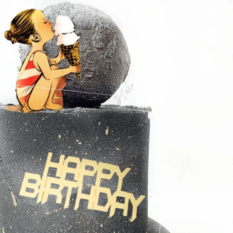 1 Set Farbige Buchstaben Happy Birthday Tortendekoration Gold Kleiner Stern DIY Party Geschenk Cupcake Topper für Babyparty Dessert Dekoration – Detail 28