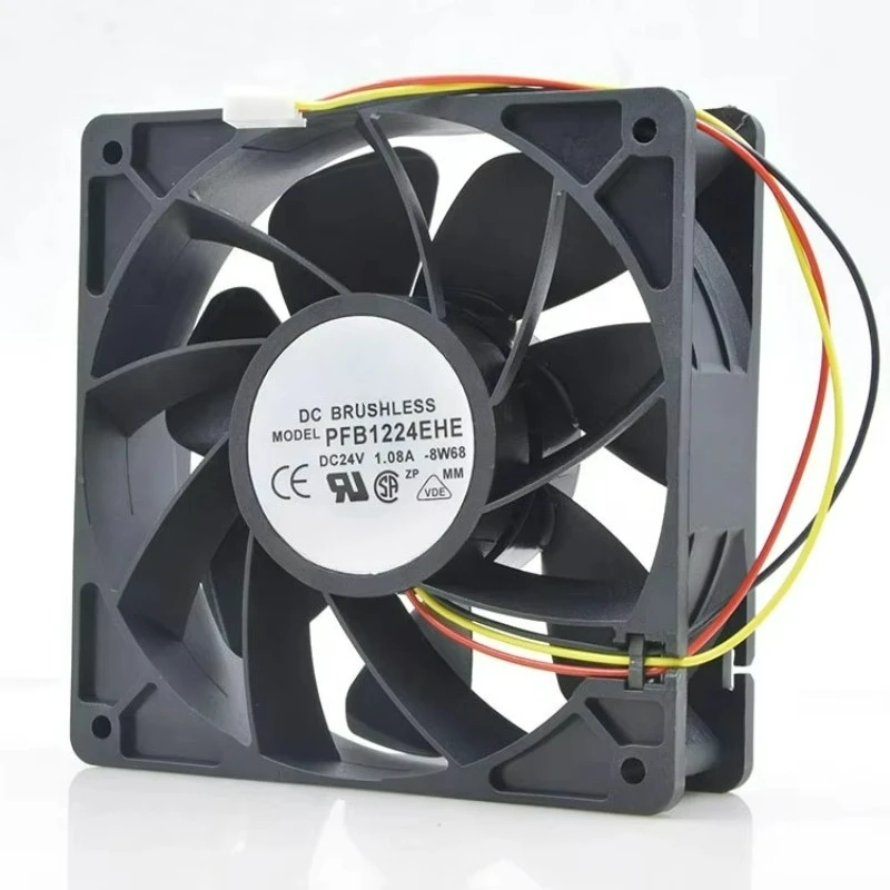 PFB1224EHE-R00 24V DC 1.08A 120X120X38mm 12CM 12038 21.6W 200CFM 4800RPM Ball Bearing Inverter Axial Cooling Fan view 2