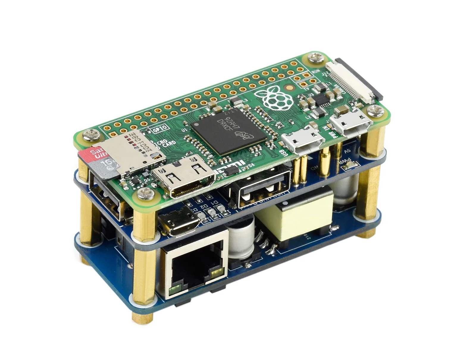 Imagem -05 - Poe Ethernet Hub Usb Suporte para Raspberry pi Zero 1x Rj45 3x Portas Usb 2.0 802.3af Compatível com Raspberry pi Zero 2w Zero wh