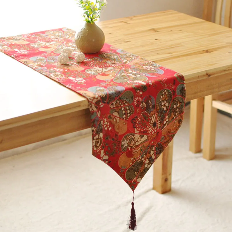 Retro Style Cotton and Linen Home Table Runner Living Room Dining Table Decoration Table Runner High Quality Tassel Table Runner