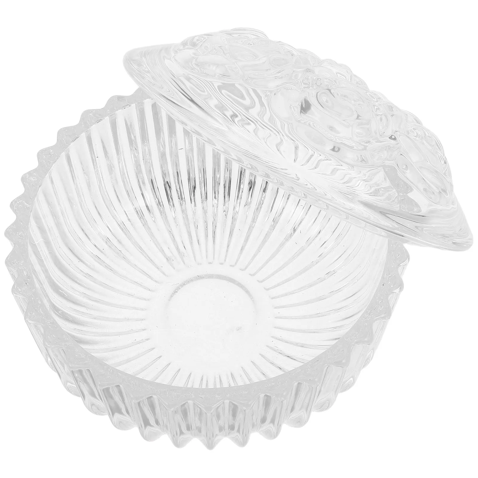 

Прозрачная стеклянная шкатулка для украшений в европейском стиле с крышкой в виде розы, элегантный органайзер для демонстрации колец, серег, мелких предметов и памятных вещей