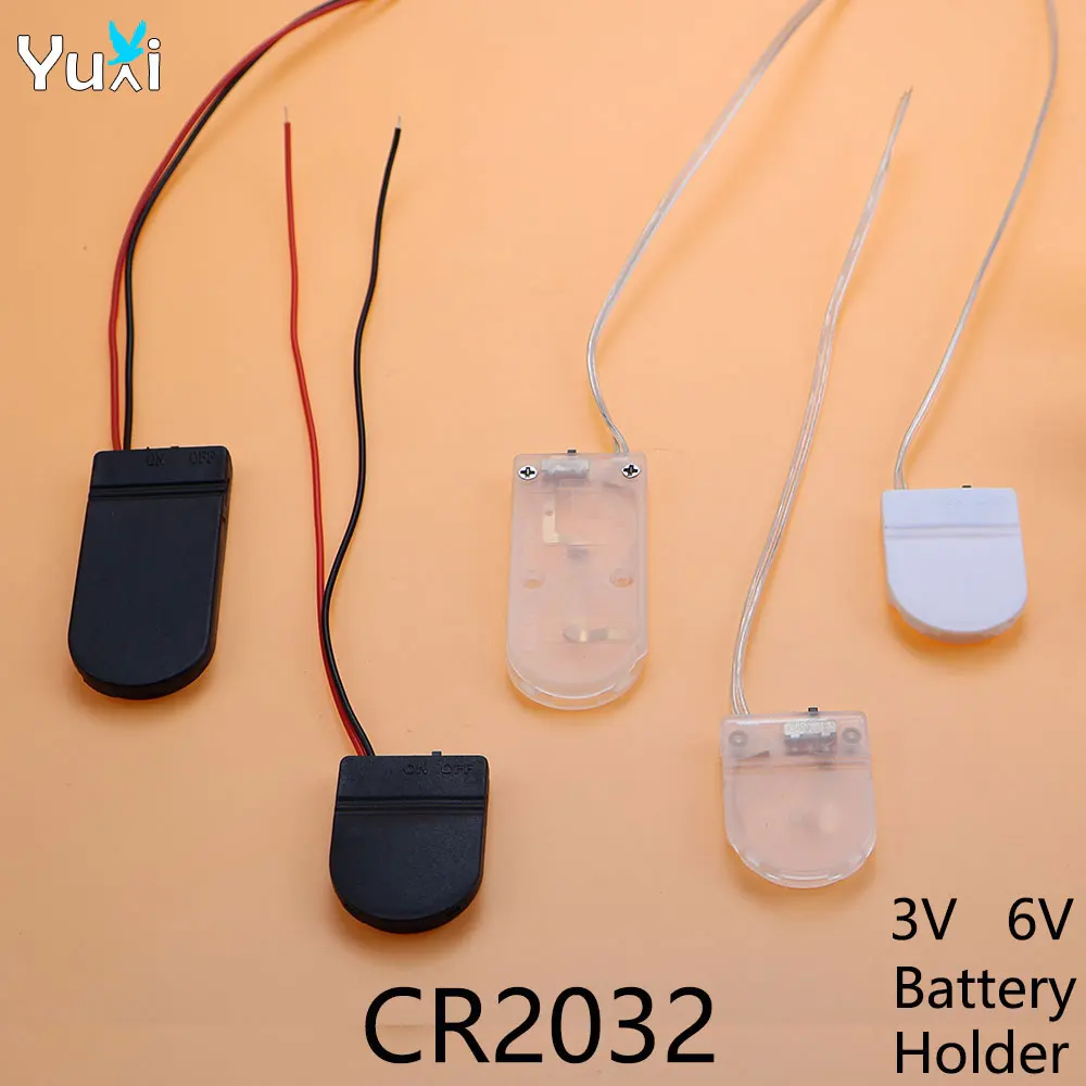 

Yuxi 10piece CR2032 button battery holder shell, with switch lead 3V6V portable single slot button battery box