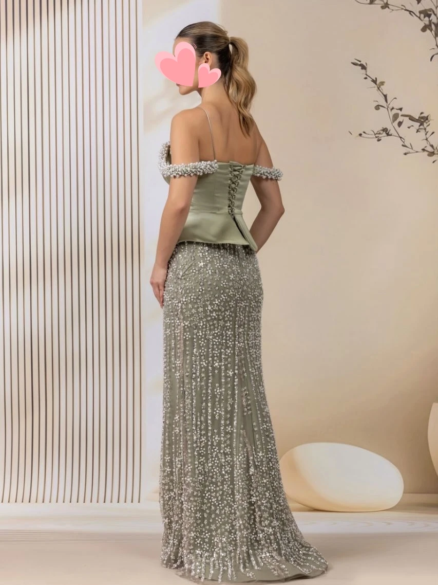 Oisslec Dress Elegant Vintage Sweet Pearls Mermaid Lace New Stylish Customize Formal Occasion Prom Dress Evening Party Gowns