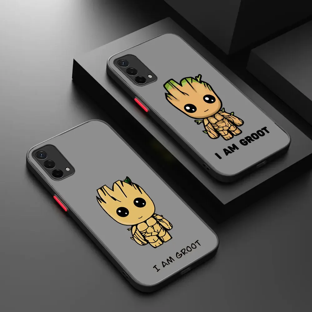 Marvel Lovely Groot Phone Case For OPPO REALME X7 GTMASTER GT2 Q5 V15 XT K5 X2 10 K9 A96 V25 K10X PRO CARNIVAL 5G