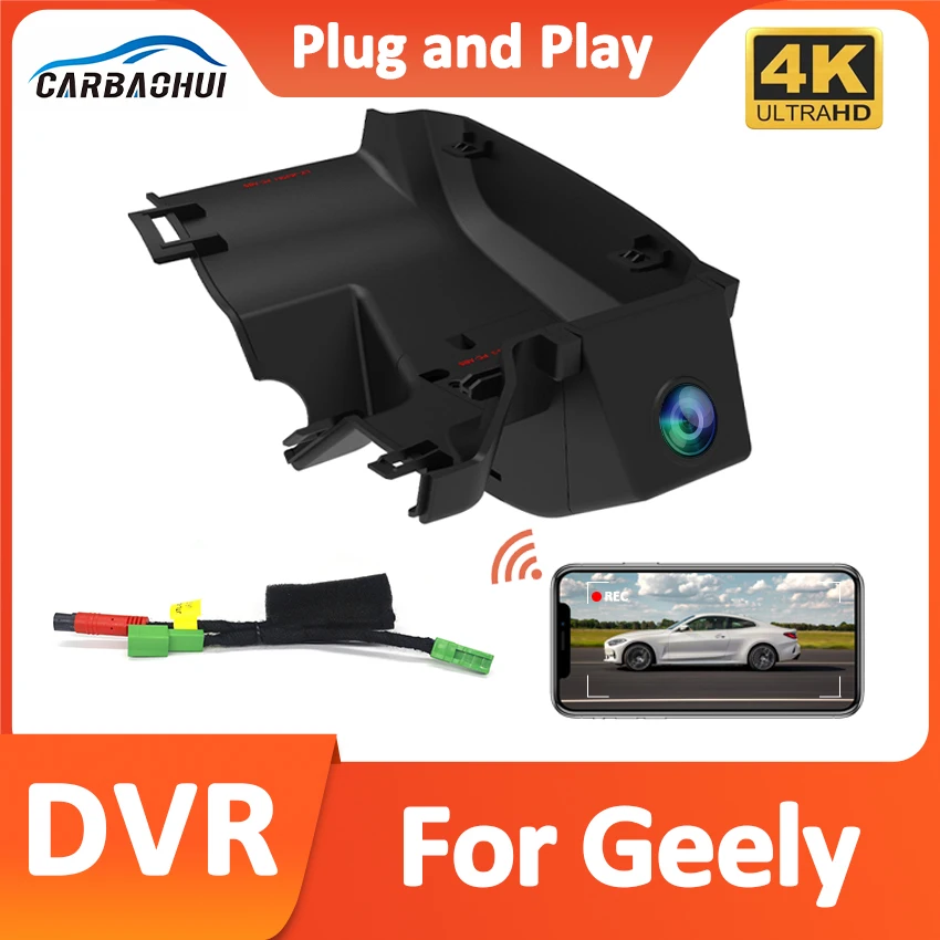 

4K HD 2160P Plug and Play WiFi Car DVR Video Recorder Dash Cam For Geely Tugella Xingyue FY11 2020 2021 2022 By APP Control