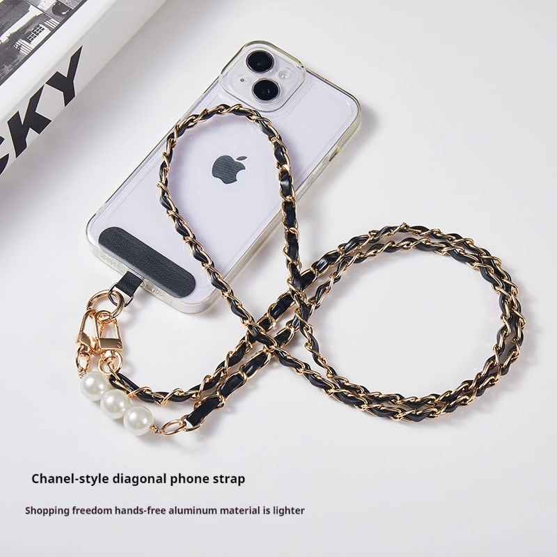 Hot New Long Pearl Chain Phone Lanyard For Women With Clip For Phone Cases Bags Simple and Fashion Outdoor Anti Loss Universal