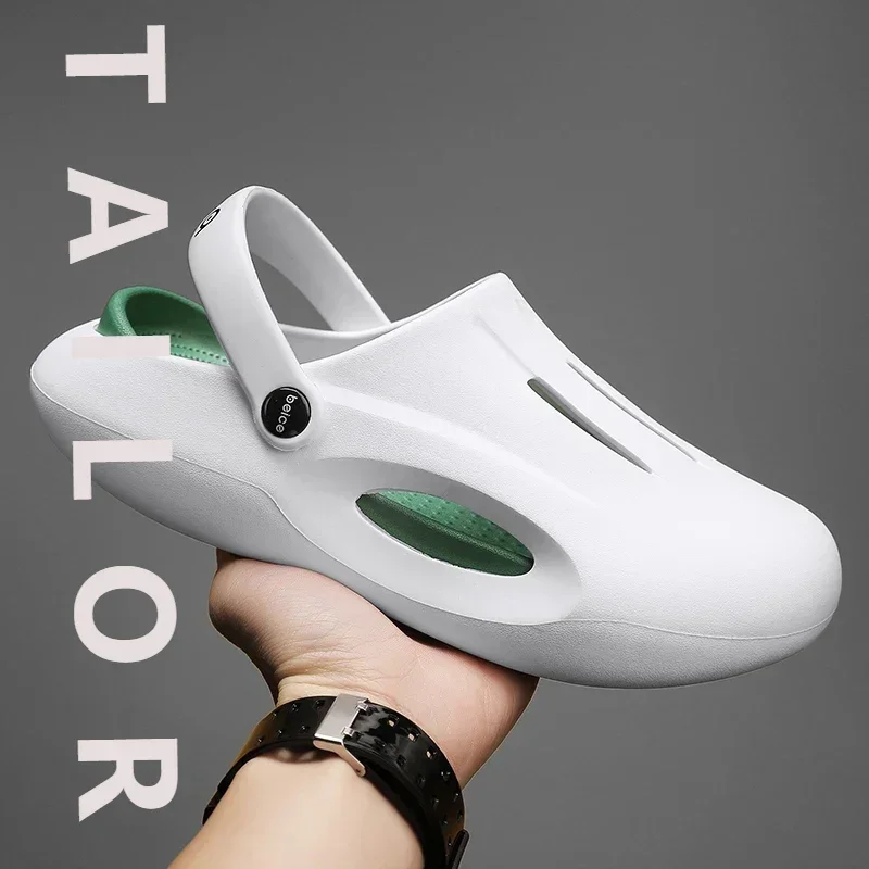 Alta qualidade novos homens ao ar livre sandálias chinelos praia confortável tamancos macios mulheres sapatos casuais sapatos de jardim dos homens sandálias de praia