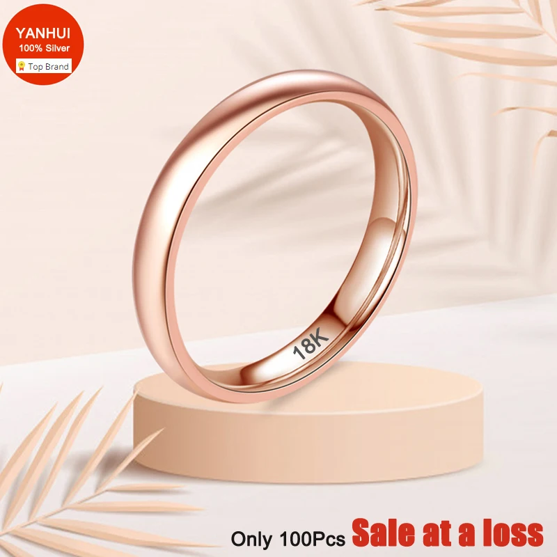 Sale at a loss! Never Fade Original Stainless Steel Rings  Rose Gold Color Gloss Rings For Women And Men Simple Couple Rings