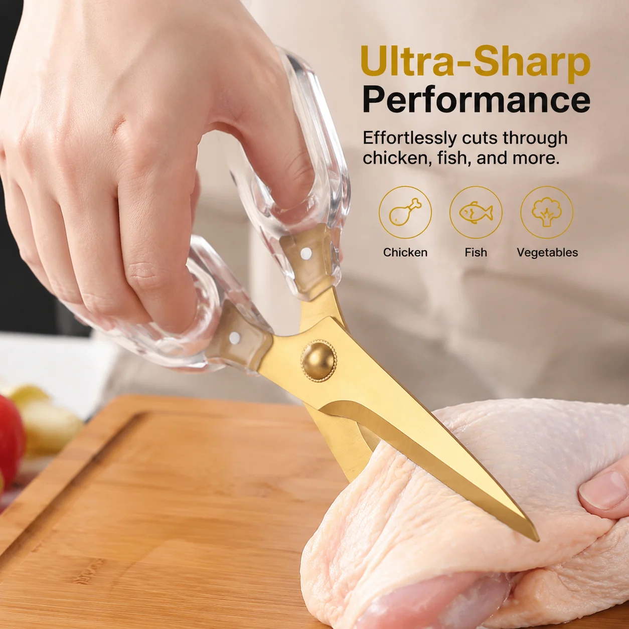 Factory Direct SK5 Kitchen Scissors - Heavy Duty Stainless Steel For Chicken Bones, Multi-Function Household Food Prep