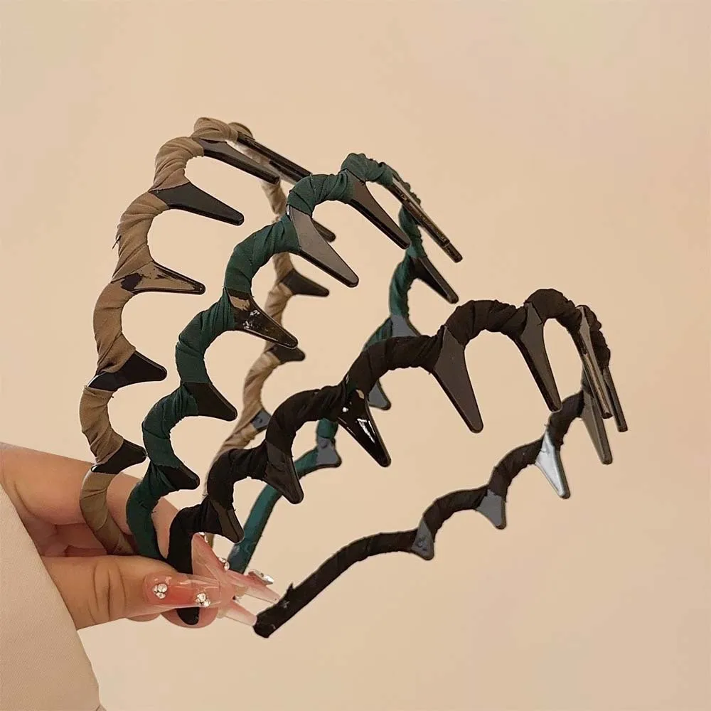 ที่คาดผมแบบมีฟันกันฝุ่นแฟชั่นสำหรับผู้หญิงล้างหน้ากันลื่นเรียบกิ๊บติดผมเด็กที่คาดผม2024ใหม่