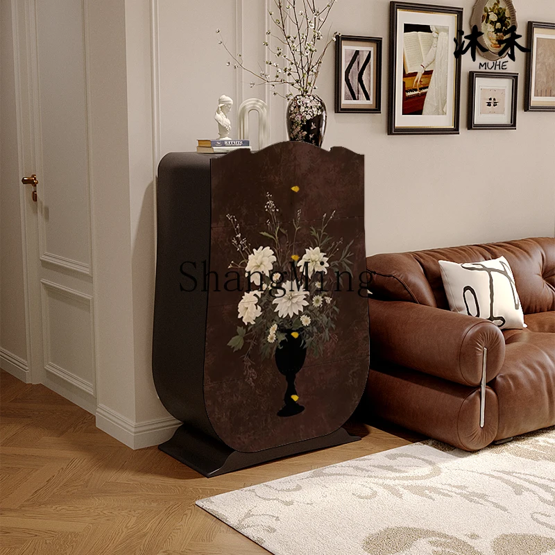 

CL home solid wood four-chest cabinet aisle decorative storage cabinet household side cabinet