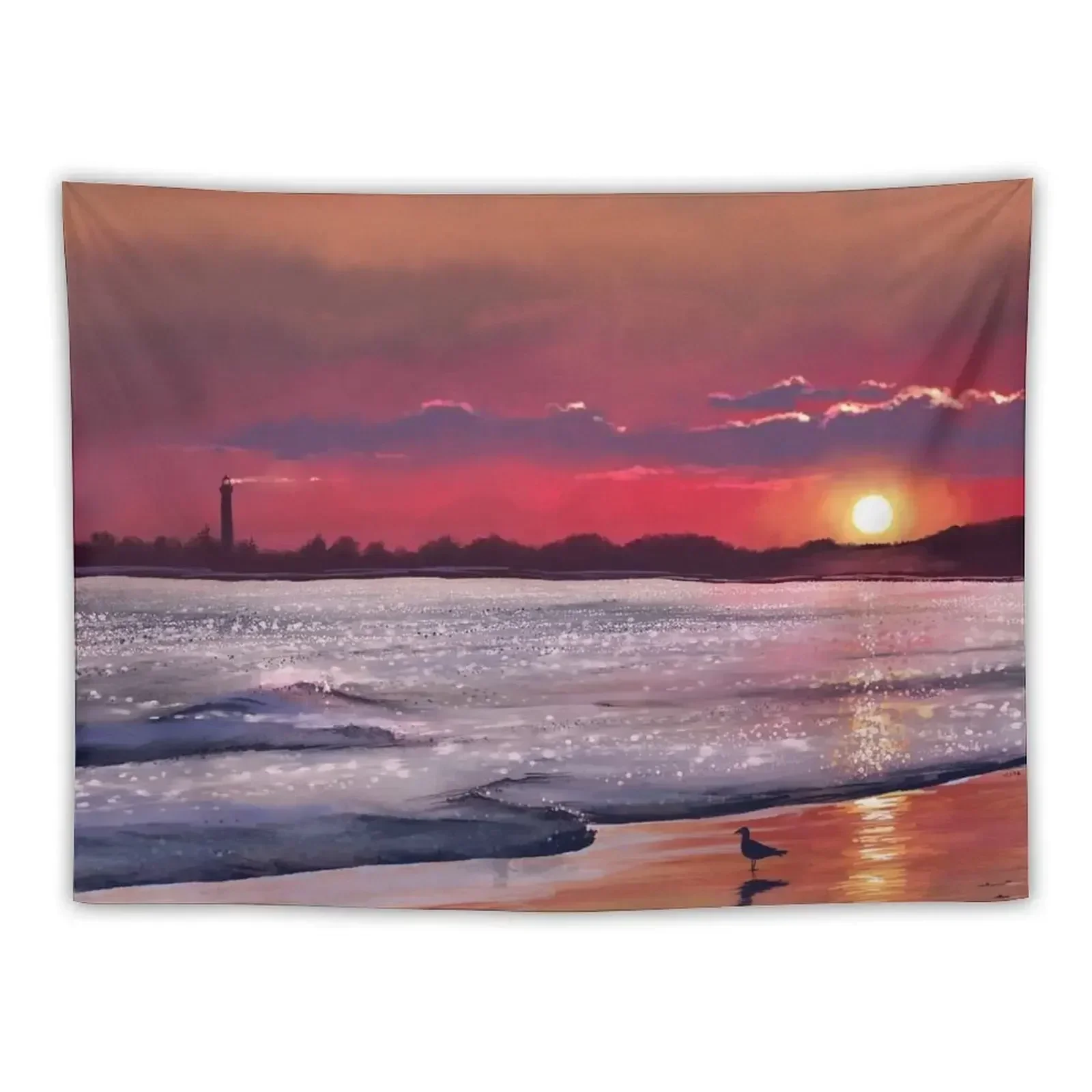 Cape May Light House Tapestry Kawaii Room Decor Room Aesthetic Decor Wallpaper Bedroom Living Room Decoration Tapestry