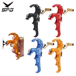 Tiro con l'arco rilascio dell'arco tiro professionale Compound arco e freccia Set maniglia 4 Finger Grip Thumb Caliper Trigger accessori