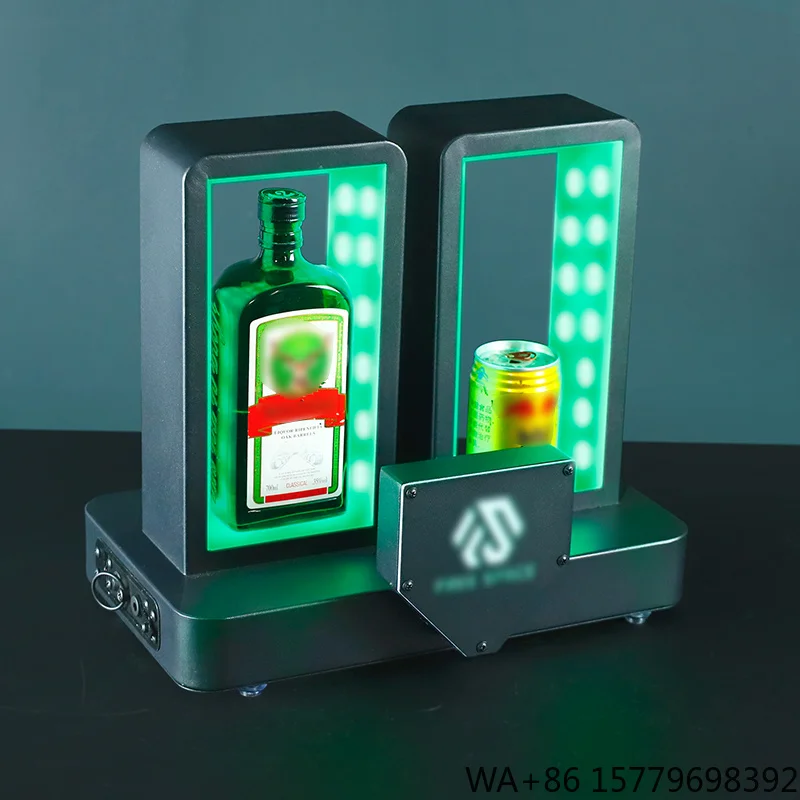 Rechargeable Flash Led Recyclable Eco-Friendly Plastic Bottle Presenter Factory Customization Display Stand Glow Presenter