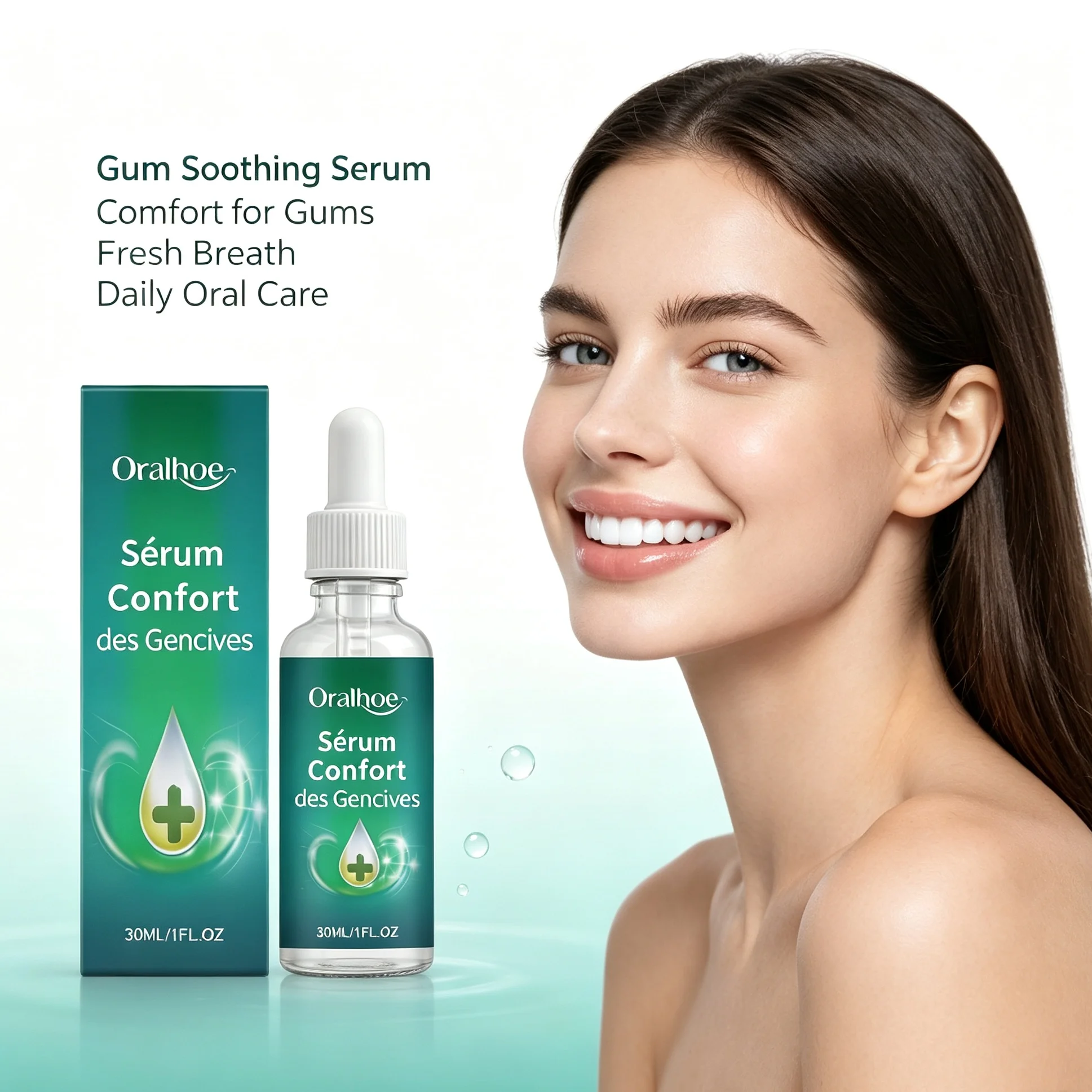 7 Days Fast Gum Soothing Relief Serum, Repair Irritated Sensitive Gingival, Natural Oral Gum Care Essence for Gum Discomfort