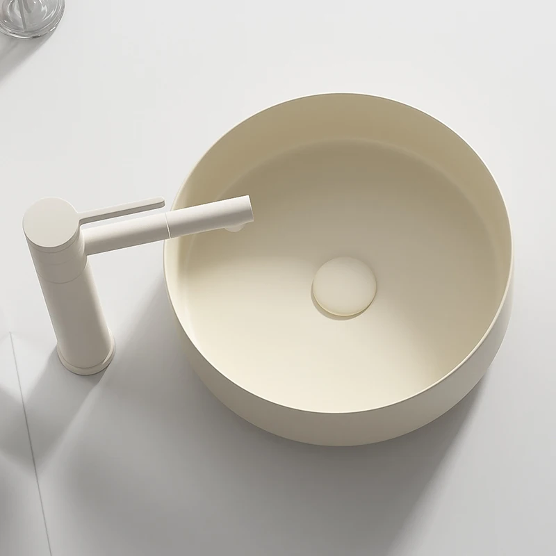 Cream air circular table basin household sink ceramic sink  toilet wash basin  balcony wash tools hotel home decoration