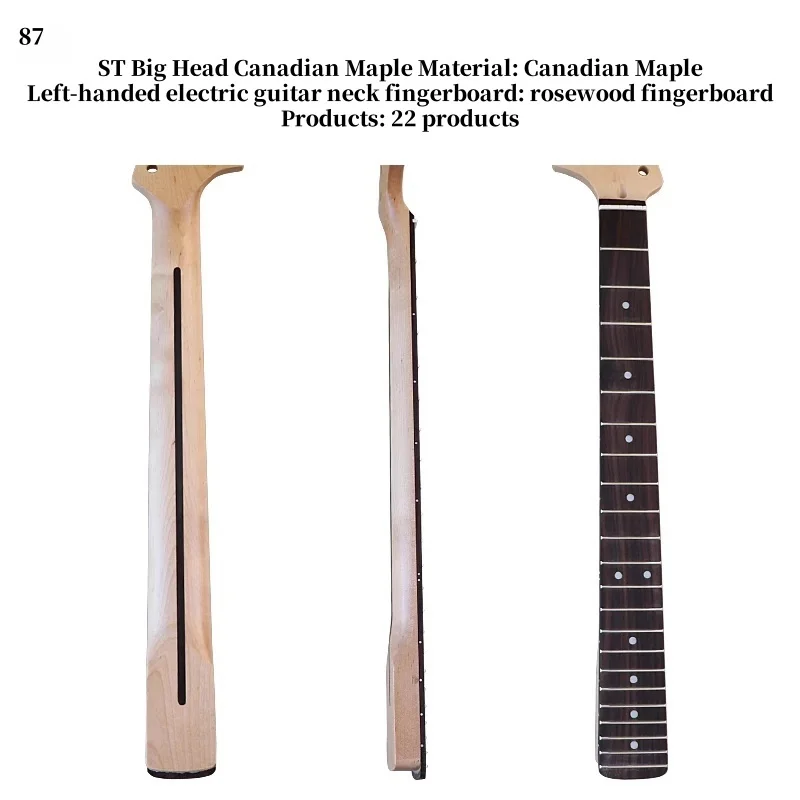 

Big head left-hand backhand 6-string 22-fret electric guitar neck Canadian maple rosewood fingerboard matte