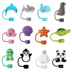 1PC Creative Reusable Silicone Straw Plug Splash Proof Drinking Dust Cap Dust-proof Straw Tips Cover Cup Accessory Kitchen Tool
