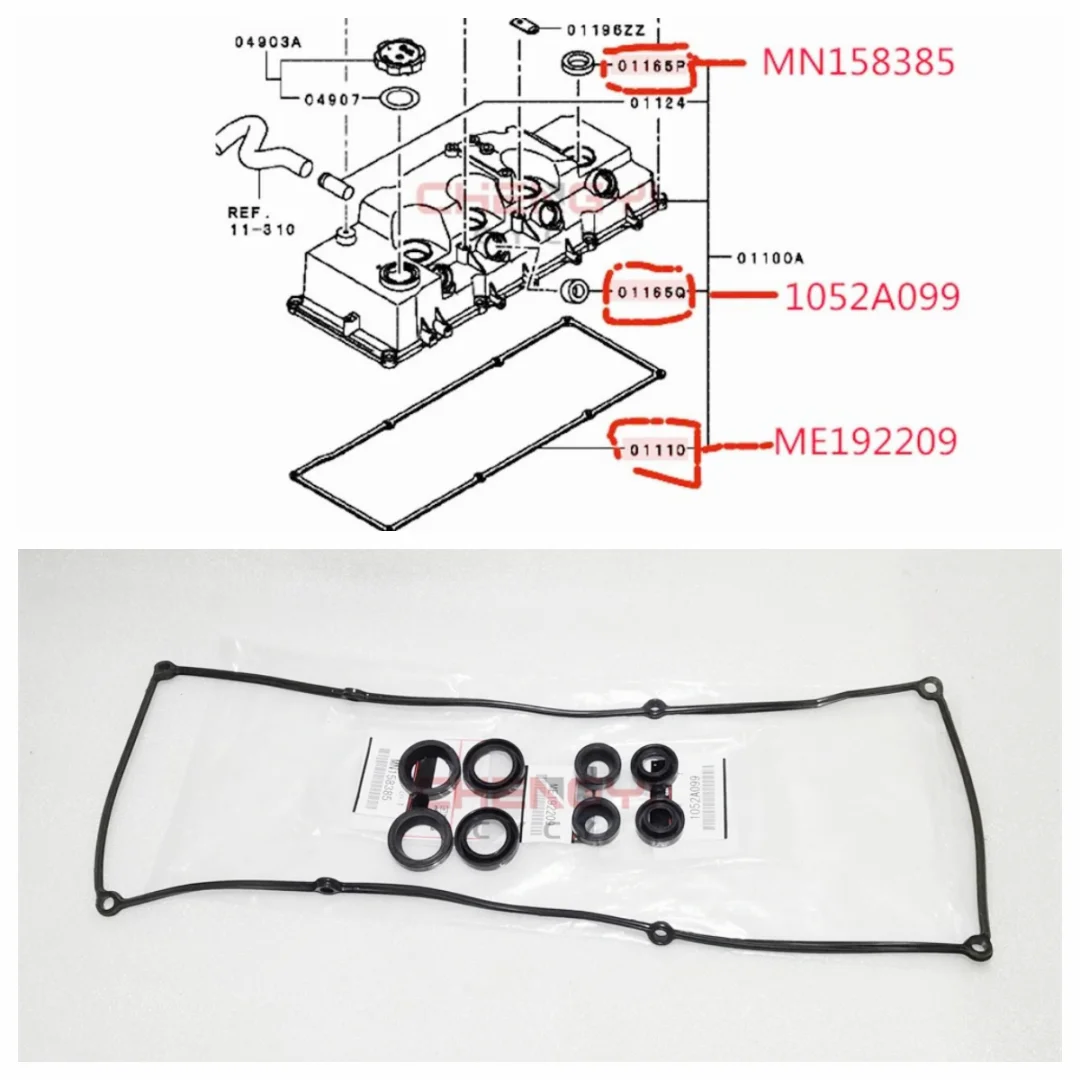 4m41 tampa da válvula junta injetor de combustível balancim tampa vedação vedação de óleo para pajero kh8w v68w v88w v98w me 192209   1052A099 MN 158385