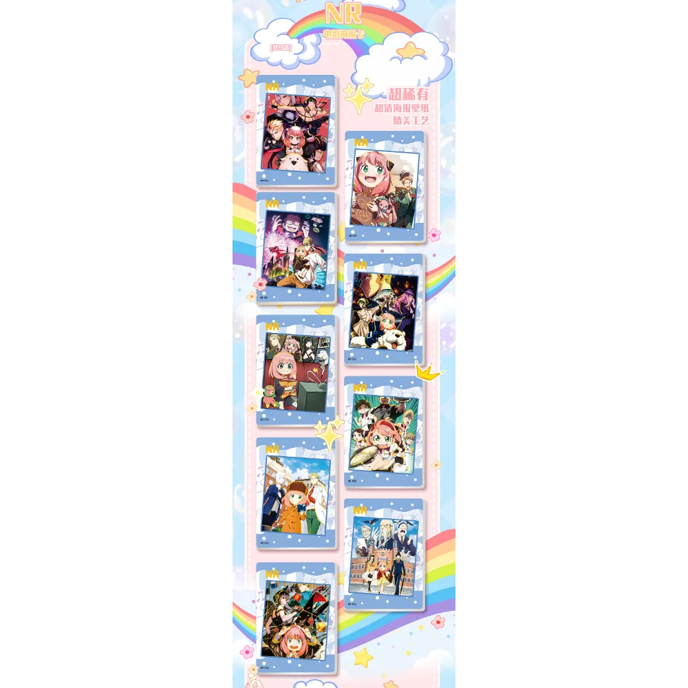 Classici anime giapponesi Carte da collezione per bambini Personaggi della commedia quotidiana della famiglia Carte da gioco rare Regali di compleanno per ragazzi e ragazze