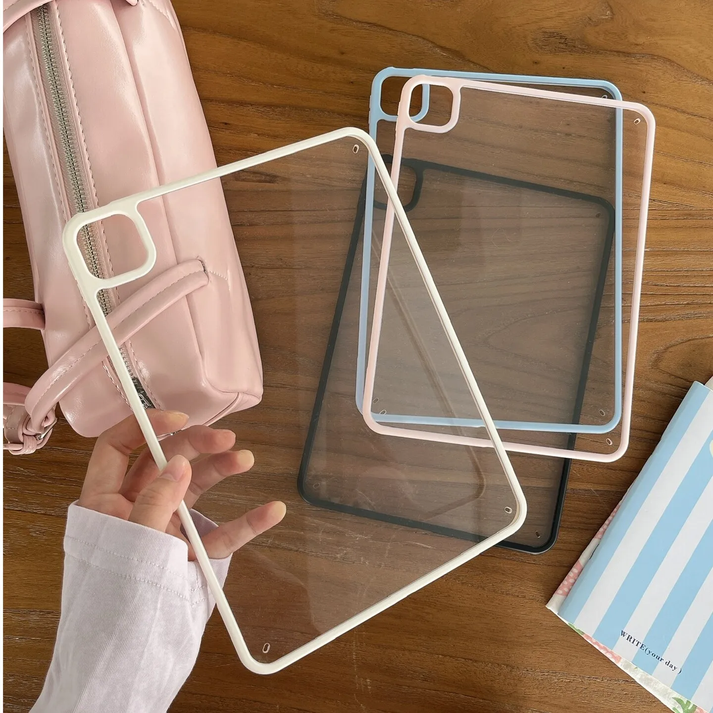 Minimalist Solid Color KoreanIns Y2K Tablet Case For iPad Pro 13in 11th M5 M4 12.9in A16 7/8/9/10th Air6/7 11in M2M3 Mini Cover
