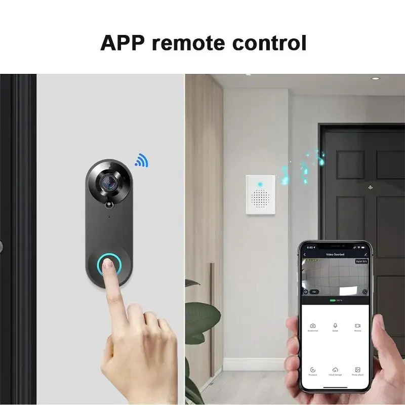 2MP 1080P Home Ring Door Bell Camera Two Way Intercom Wireless WiFi Visual Tuya Smart Video Doorbell Support Alexa Google Home