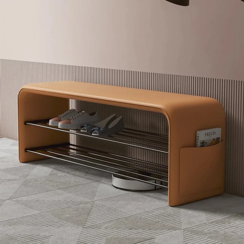 Premium 2-Tier Shoe Bench With Storage Multifunctional Entryway Seat For Putting On Shoes Upholstered Ottoman For Bedroom