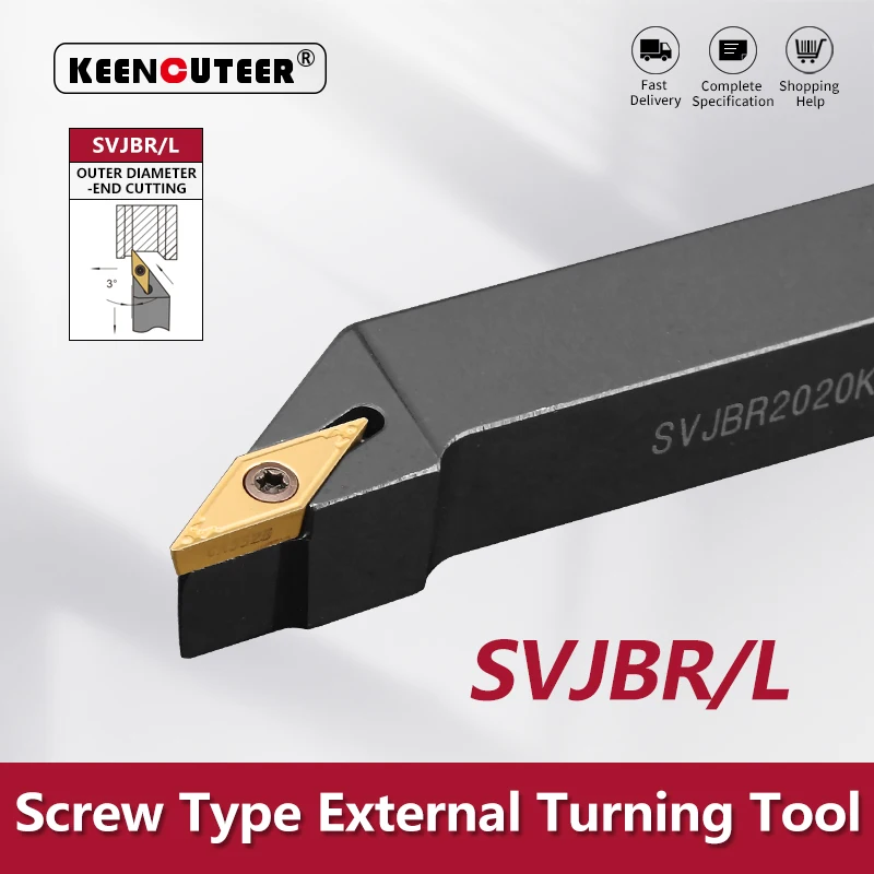 

Токарный инструмент SVJBR1212 SVJBR1616 SVJBR2020 SVJBR2525, внешний токарный инструмент SVJBR SVJBL, держатель токарного станка, режущий инструмент с ЧПУ, режущий стержень