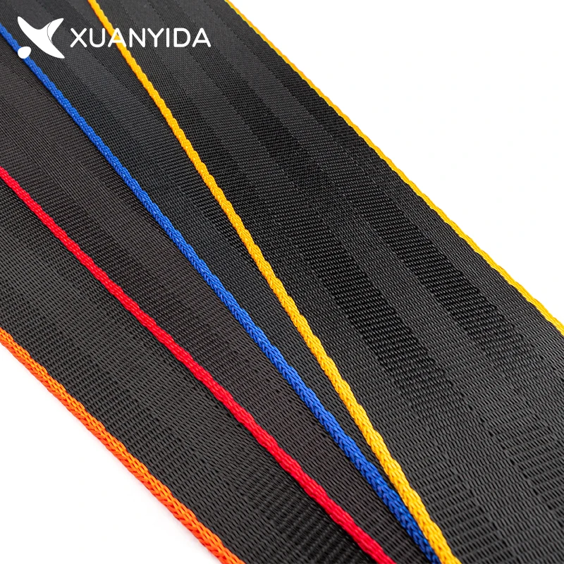 3.6 Meters Safety Belt Modified Car Seat Belt Webbing Strap For Car Seats Solid Color Belts With Blue Red Yellow Edge Seatbelts